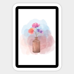 Watercolor flowers painting Sticker